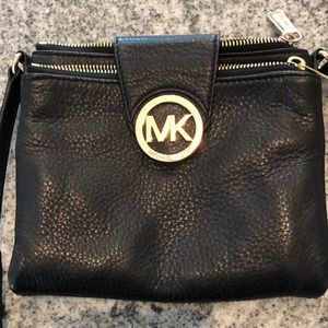 Michael Kors black leather crossbody bag